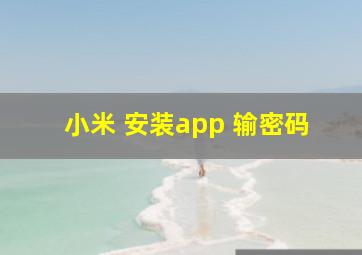 小米 安装app 输密码